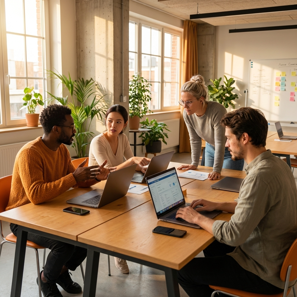 Team arbeitet mit KI-Tools